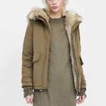 ZARA  Puffer Parka Coat Hooded Jacket With Faux Fur Trim Photo 5