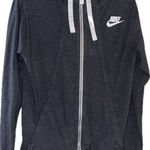 Nike Women’s Full Zip Hoodie in Dark Gray / Charcoal with White Accents Size S Photo 0