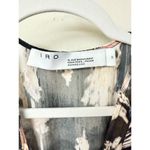 IRO  Kemy Printed Silk Crepe Blouson Sleeve Pleat Mini Dress Black Women's 38 / 6 Photo 2