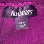 Roaman’s Roaman's Dress Size 20W Purple Crinkle Embroidered Ruffle Boatneck Long Sleeve Photo 6