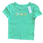 American Eagle NWT Ribbed Henley Tee Shirt Size XS Peace Flower Yingyang Crop Photo 0