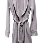 UGG  Robe Women Sz S Duffield Fleece Knit Purple Shawl Collar Long Belted Plush Photo 0