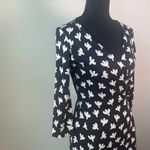 Diane Von Furstenberg Diane Von Furstenburg Wrap Jersey Dress 100% Silk Julian Black White Sz 2 Photo 2