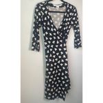 Diane Von Furstenberg Diane Von Furstenburg Wrap Jersey Dress 100% Silk Julian Black White Sz 2 Photo 5