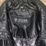 Guess | Black Faux Leather Moto Biker Jacket Photo 2