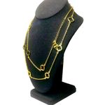 FORNASH Quatrefoil Gold Tone Necklace with lobster claw clasp 42 inches long Photo 4