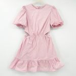 WAYF Womens Barbiecore Going Out Puff Sleeve Side Cutout Mini Dress Size S Pink Photo 2