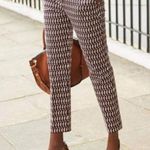 Boden Hampshire Red Geometric Print Ponte Knit Ankle Crop Pants Teacher Spring Size 8 Photo 2