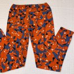 LuLaRoe  OS One Size FOX Leggings Orange Blue Black White Photo 2