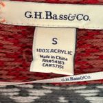 G.H.Bass&Co. sleeveless boho Aztec cozy open front long asymmetrical hem vest SM Red Photo 6