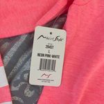 Hot Miami Styles love this product Neon Pink & White Split-Hem Varsity Stripe Hoodie - Women Photo 6