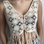 Shyanne Crochet Fringe Cream Top Photo 0