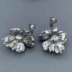 Magic Vtg Sarah Coventry New Summer Brooch Clip Earring Set Silver Tone White Photo 7
