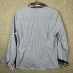 Tommy Hilfiger  Shirt Womens Large Blue Button Up Long Sleeve Striped Plaid Trim Photo 8