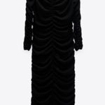 ZARA Black Limited Edition Draped Midi Dress Photo 2