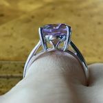 Natural Lavender Amethyst Sterling Silver Cocktail Ring Size 5.75 Photo 1
