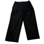 Eileen Fisher  Womens Black Wool Trouser Dress Pants Wide Leg Size Large Photo 0