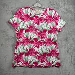 Michael Kors Top XL Pink Floral Rhinestone T Photo 1