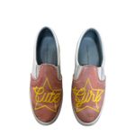 Chiara Ferragni‎ "baby pink" embroidered velvet pink slip on sneakers size 39 White Photo 2