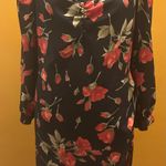 SheIn Black Slinky Red Floral Print Sweetheart Neckline Dress With Ruched Side 1XL NWOT Photo 0