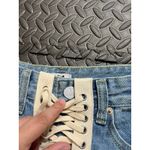 No. 1 Los Angeles Lace Up Rave Festival Relaxed Jeans Light‎ Wash Size Small Blue Photo 3