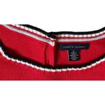 Tommy Hilfiger  Womens Red White Blue Short Sleeve Tie Belt Sweater Dress Size M Photo 3