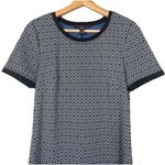 Long Tall Sally Tunic Dress Short Sleeve Blue Black Diamond Jacquard Size 6 Photo 1