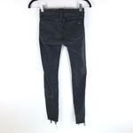 Rag and Bone  Black Night Cotton Blend Raw Hem Distressed Skinny Legging Jeans 24 Photo 1