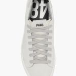 P448  Low Top Distressed Leather Sneaker in Glitter Suede size 38 thea coyote Photo 3