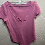 Aerie  Pink Short Sleeve Bodysuit Photo 0