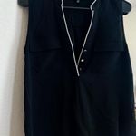 XOXO Black Sleeveless Blouse with White Trim Photo 0