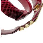 Judith Leiber vintage Lion's Head belt burgundy red leather & gold adjustable OS Photo 7