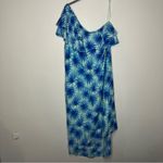Vineyard Vines Vineyard Vine electric palm one shoulder dress hi-low hem blue women’s size 12 Photo 1