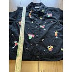 Breckenridge  Black Embroidered Hawaiian Cocktail Drinks‎ Jean Jacket Petite Med Photo 2