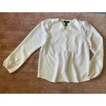 Context Petite Silk Blouse PS Pearl Ivory w Blush Sheen Embroidered Top White Size 4P Photo 3