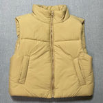 Forever 21  Cropped Puffer Vest Size XS in Beige Photo 0