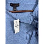 Talbots  Womens Light Blue Poncho Sweater‎ L Tie Neck Photo 2