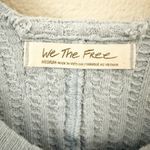 Free People  | New Magic Long Sleeve Wide Scoop Waffle Knit Thermal Blue | Large Photo 3