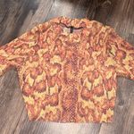 Urban Outfitters Orange Snake Print Mesh Crop Top Photo 6