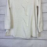 J. JILL Chenille Sweater Chunky Knit Womens Size Large Ribbed Ivory Soft Cozy Photo 2