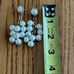 Women’s Pearl Cluster Earrings Bridal Accessories Drop Earrings. Gold Photo 4