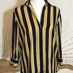 EXPRESS Women’s Career Fashion Sleek Striped Button Up Blouse Photo 0