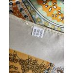 Ivory Gold Paisley Floral Satin Scarf Square Retro Boho Lightweight Wrap Yellow Photo 2