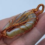 White Agate Druzy Tree Of Life Copper Wired Pendant Photo 3