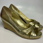 Cole Haan  gold leather wedge‎ espadrilles women’s size 8.5 dressy party metallic Photo 0