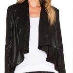 Krisa Coated Draped Cotton Moto Cardigan Jacket Photo 0