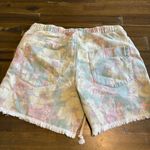 Aerie  Floral Shorts Denim Boyfriend Bermuda Tropical Pastel Small Distressed Photo 4
