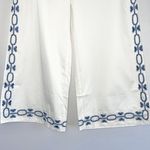 Foxiedox New Embroidered Cropped Pants Spellgirl Culottes White Blue Size Medium Photo 7