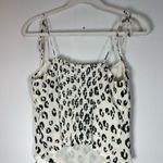 Reformation Liza Top Snow Leopard 8 Animal Print White Black Tank Women’s Sz 10 Photo 4