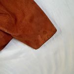 Live a Little  Orange Red 100% Leather Button Jacket Women Large Photo 5